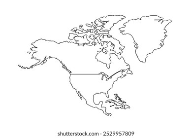 Mapa do mundo do vetor de linha detalhado. mapa do mundo continental com fundo branco. ilustração vetor de arte de linha, mapa de desenho de linha.