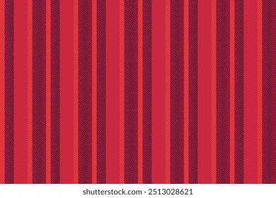 Vector de tela de líneas detalladas, patrón de rayas de fondo doodle. Taller textura textil Vertical sin costuras en paleta de colores rojo y rosa.