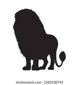Detailed Lion Silhouette Vector Art - Lion Silhouette - Lion Vector