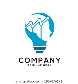 detailed logo design of a lamp with graphic and human face. This logo is suitable for your company project.