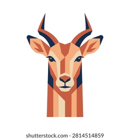 Detailed low poly gazelle head for contemporary graphic design.
