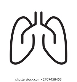 Detaillierte Lungensymbolsammlung mit klaren Gesundheitssymbolen für die Atemwege für medizinische Diagnose, Kliniken und Patientenversorgung

