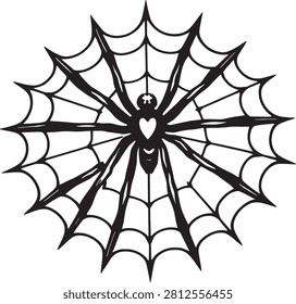 Detailed macro image of a spider on its web.