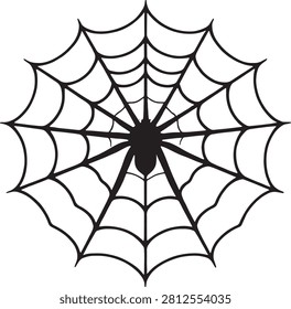 Detailed macro of a spider on its web.
