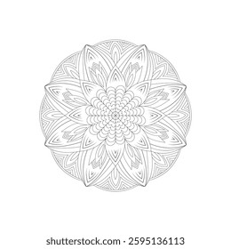 Detailed Mandala Art Featuring Floral Patterns and Geometric Shapes in Monochrome for Meditation and Spiritual Reflection