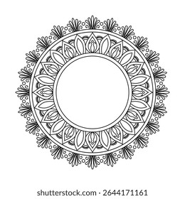 Detailed Mandala Orbit of Floral Thought coloring book page