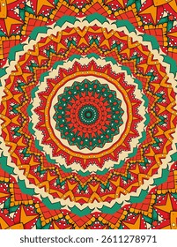 Detailed Mandala Pattern in Vibrant Colors
