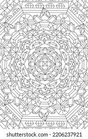 Página de color de vector de mandala detallada