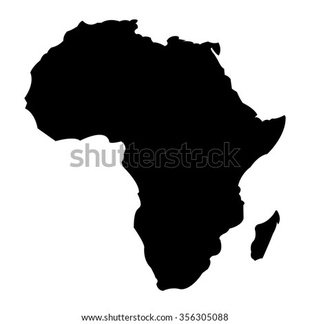 Detailed Map Africa Continent Black Silhouette Stock Vector (Royalty ...