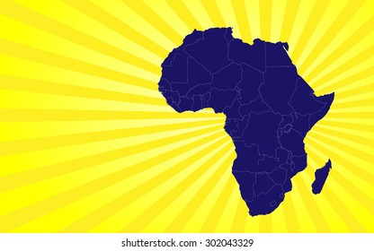 Detailed Map of Africa - Vector Background Illustration