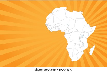 Detailed Map of Africa - Vector Background Illustration