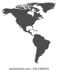 The detailed map of Americas