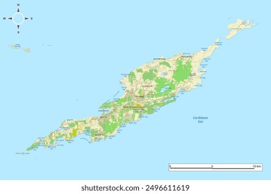 Detailed map of Anguilla Island 