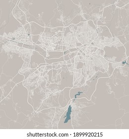 Detailed map of Ankara city administrative area. Royalty free vector illustration. Cityscape panorama. Decorative graphic tourist map of Ankara territory.