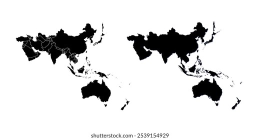 Mapa detalhado da região Ásia-Pacífico, destacando países