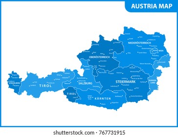 1,033 Austria province map Images, Stock Photos & Vectors | Shutterstock