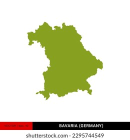 Mapa detallado de Baviera (Bayern) - Plantilla de diseño de la ilustración vectorial del estado de Alemania