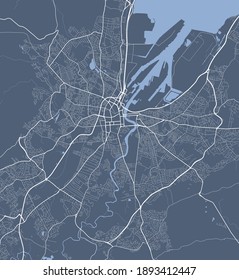 Detailed map of Belfast city administrative area. Royalty free vector illustration. Cityscape panorama. Decorative graphic tourist map of Belfast territory.