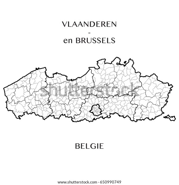 Carte Detaillee Des Regions Belges De Image Vectorielle De Stock Libre De Droits 650990749