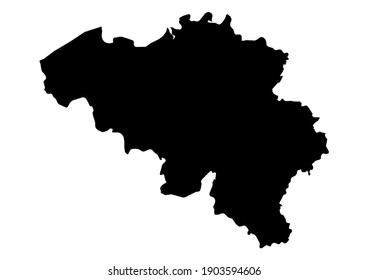 Detailed map of Belgium isolated on white background. Vector map suitable for digital editing and prints of all sizes.