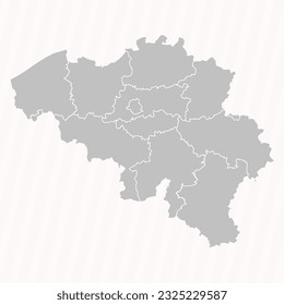 Detailed Map of Belgium With States and Cities, can be used for business designs, presentation designs or any suitable designs.