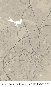 Mapa detallado del área administrativa de la ciudad de Belo Horizonte. Ilustración vectorial libre de regalías. Panorama del paisaje urbano. Mapa turístico gráfico decorativo del territorio Belo Horizonte.