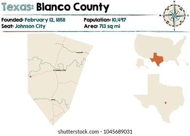 Detailed Map Blanco County Texas 260nw 1045689031 