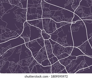 Detailed map of Bochum city administrative area. Royalty free vector illustration. Cityscape panorama. Decorative graphic tourist map of Bochum territory.