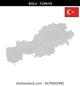 the detailed map of Bolu with circular patterns