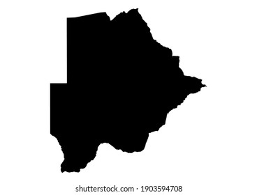 Detailed map of Botswana isolated on white background. Vector map suitable for digital editing and prints of all sizes.