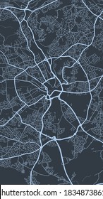 Detailed map of Bradford city administrative area. Royalty free vector illustration. Cityscape panorama. Decorative graphic tourist map of Bradford territory.