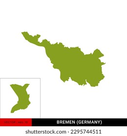 Detailed Map of Bremen - State of Germany Vector Illustration Design Template