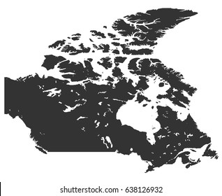 Detailed map of Canada in high resolution. Vector illustration.