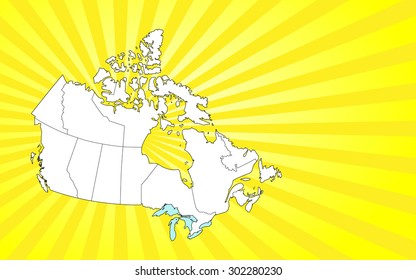 Detailed map of CANADA with separable borders in vector art. (Sizable to any dimension) - You got ALL the provinces in one file