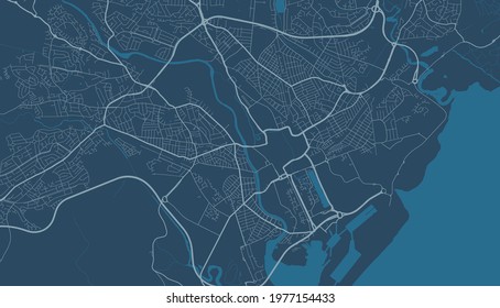 Detailed map of Cardiff city administrative area. Royalty free vector illustration. Cityscape panorama. Decorative graphic tourist map of Cardiff territory.