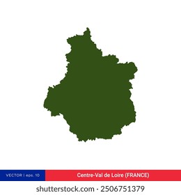 Detailed Map of Centre-Val de Loire (Central-Vale of the Loire) - Region of France Vector Illustration Design Template