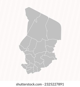 Mapa detallado de Chad con estados y ciudades