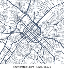 Detailed map of Charlotte city administrative area. Royalty free vector illustration. Cityscape panorama. Decorative graphic tourist map of Charlotte territory.