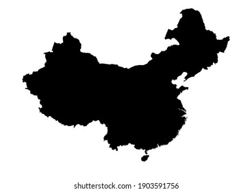 Detailed map of China isolated on white background. Vector map suitable for digital editing and prints of all sizes.