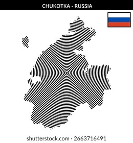 Detailed map of Chukotka featuring concentric circles