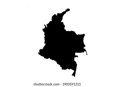 Detailed map of Colombia isolated on white background. Vector map suitable for digital editing and prints of all sizes.