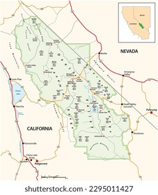 Detailed map of Death Valley National Park, California, Nevada, United States