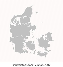 Detailed Map of Denmark With States and Cities