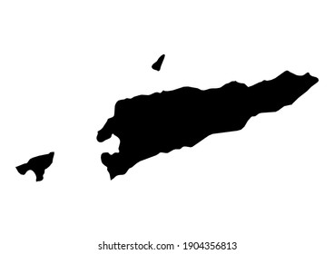 Detailed map of East Timor isolated on white background. Vector map suitable for digital editing and prints of all sizes.