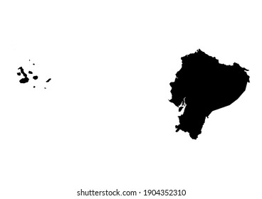 Detailed Map Ecuador Isolated On White Stock Vector (Royalty Free ...