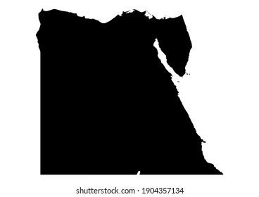 Detailed map of Egypt isolated on white background. Vector map suitable for digital editing and prints of all sizes.