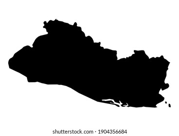 Detailed map of El Salvador isolated on white background. Vector map suitable for digital editing and prints of all sizes.