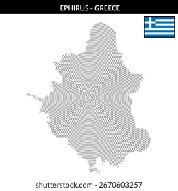 Detailed map of Ephirus Greece showcasing unique outlines