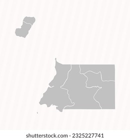 Detailed Map of Equatorial Guinea With States and Cities