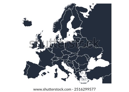 The detailed map of Europe.